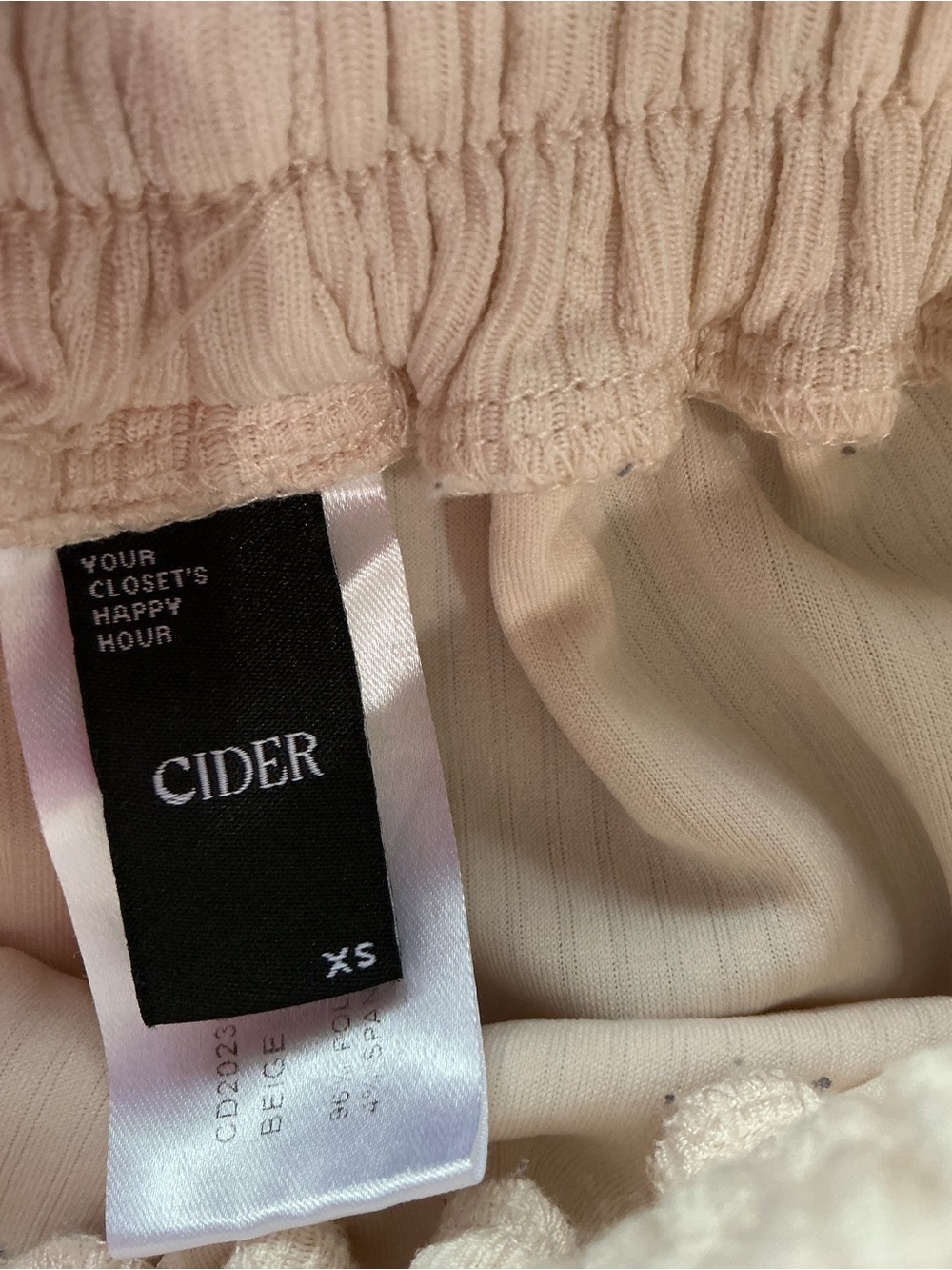Cider Wide-Leg Ribbed Drawstring Pants - Picture 2 of 5